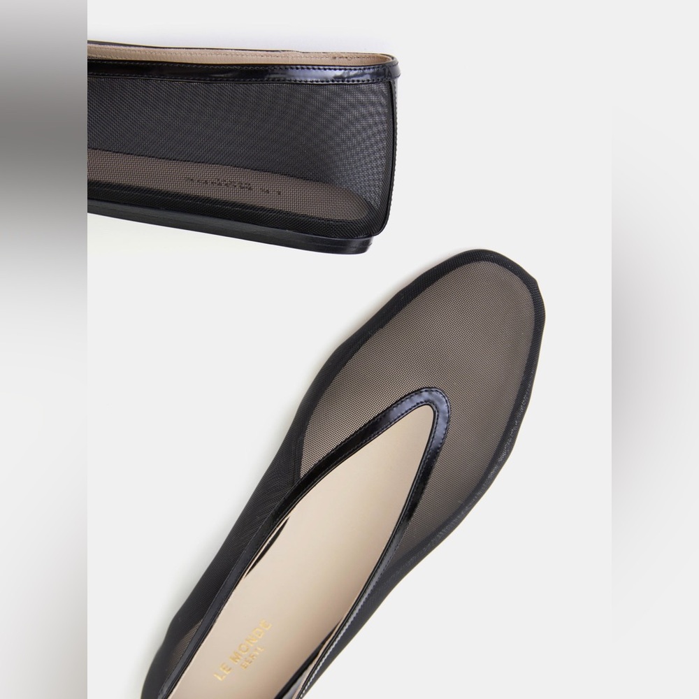 Le Monde Beryl Luna Slipper ballet flats in Black Mesh - Picture 2 of 6